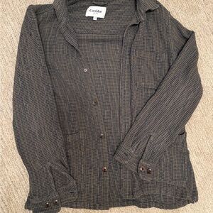 Corridor Men's Casual Button Down Shirt - Black and Brown